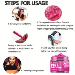 Encuentra un producto similar: Cera para el cabello desechable Icon 5Colors, tinte unisex en crema, cera temporal para el cabello. - Product Image 6