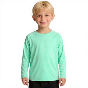 Boys Long Sleeve Rash Guard UPF50+ Breathable Quick Dry Polyester <b>Swim</b> <b>Top</b> Children's Sport Wear - Product Image 1