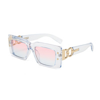 Lunettes de soleil de luxe 2025 pour créateurs, unisexe, style rétro œil de chat, monture dorée et blanche, protection UV400, monture intégrale en PC