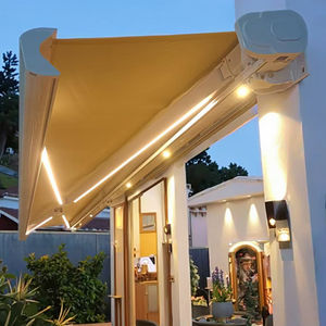 Auvent de terrasse électrique extérieur en acrylique avec télécommande, cadre en aluminium blanc, auvent pour terrasse - Product Image 2