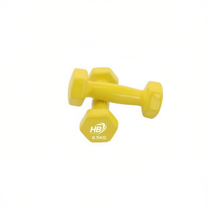 0.5KG Yellow Glossy Coated <b>Hexagonal</b> <b>Dumbbells</b> - Product Image 1