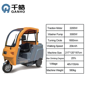 Dreirädriges Hochdruck-Straßenreinigungsfahrzeug mit Sprühgerät 48V Stadtstraßen-Gehweg-Waschmaschine mit Wassertank - Product Image 4