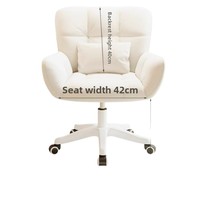 Chaise d'ordinateur, chaise de bureau, chaise de dortoir en velours, réglable en hauteur, rotation à 360°, accoudoirs, appui-tête