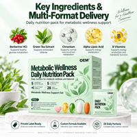 Özel Marka Metabolik Sağlık Günlük Beslenme Paketi Berberin Yeşil Çay Krom Alfa Lipoik Asit B Vitaminleri OEM ODM