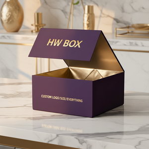 Customizable Color Luxury Rigid Magnetic Book Shaped Elegant Gift Box with Ribbon Closure - Product Image 1