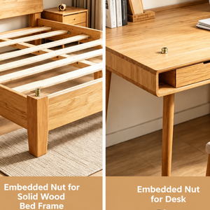 Insert en bois premium avec manchon fileté pour une installation stable lors de l'assemblage d'armoires et de meubles - Product Image 5