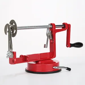 Red Spiral Twisted Stainless Steel Tornado Potato Cutter with Powerful Suction Base