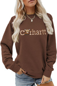 Sweat-shirt imprimé vache et lettre chaud chic pour femme-Tricot confortable et durable non transparent et facile d'entretien pour la mode automne/hiver - Product Image 6