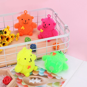 2025 Cartoon <b>Cute</b> Elastic Light-emitting Toys Queen <b>Cute</b> <b>Bear</b> LED Flash Vent Ball Factory Direct Selling Extrusion Toys - Product Image 2