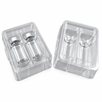 Boîte en plastique transparente à clapet pour 2 flacons, emballage pour flacons de médicaments