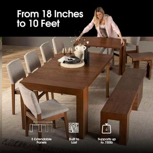 <span class=keywords><strong>Table</strong></span> à <span class=keywords><strong>manger</strong></span> extensible en bois massif pour la maison et l'hôtellerie, moderne, rectangulaire de 1 à 3 m, idéale pour les B&B et les tables de jeu, pour les réceptions - Product Image 5