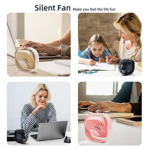 Mini Ventilador de <span class=keywords><strong>Aire</strong></span> Recargable, Portátil, de Doble Fuente de Alimentación, con Batería Eléctrica, Diseño Creativo Plegable para Escritorio, Hogar, Auto y RV - Product Image 4