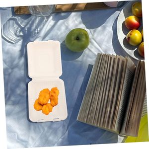 Contenedor de Alimentos Biodegradable Desechable de Almidón de Maíz para Llevar, Envase de Plástico Tipo Concha para Comida para Llevar - Product Image 4
