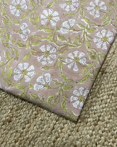 Tela de Algodón Artesanal con Estampado a Mano, Diseños Naturales Indios, Vestidos Ligeros para Niños, 110 GSM, Decoración para Cortinas y Bolsos - Product Image 2