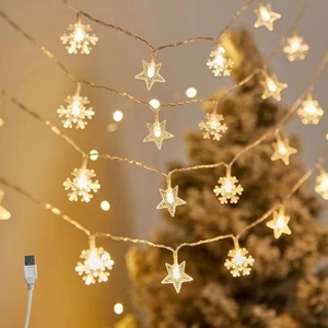 <span class=keywords><strong>Guirlande</strong></span> lumineuse LED USB en forme <span class=keywords><strong>de</strong></span> flocon <span class=keywords><strong>de</strong></span> neige, 6M, 40 LED, colorée, <span class=keywords><strong>pour</strong></span> intérieur, mariage, Noël, fêtes, festivals - Product Image 6