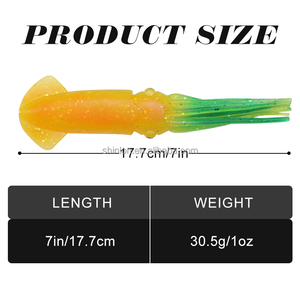 Señuelo con falda de calamar luminoso en stock al por mayor, 7 pulgadas, 30,5G, cebo de calamar grande Artificial, señuelo de pesca, señuelo de pulpo suave biónico para agua salada - Product Image 6