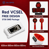 5730 VCSEL 650nm 660nm 680nm 5mW-20mW Dioda Laser Merah Daya Rendah untuk Terapi Cahaya Merah Topi Pertumbuhan Rambut Sikat Pertumbuhan Rambut