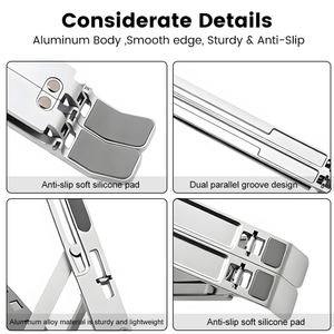 Soporte Elevador para Computadora Portátil de Aluminio New World, Compatible con Portátiles de 10 a 17.3 Pulgadas, Base de Enfriamiento - Product Image 3