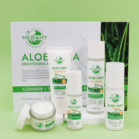 Kit de Soins Naturels Végétaliens pour la Peau : Gel d'Aloe Vera, Acide Hyaluronique, Soin Visage Éclaircissant, Hydratant et Contrôle du Sébum – Ensemble Complet Aloe Vera