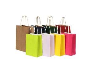 Sac en papier kraft de conception populaire pour le shopping, sacs en papier à poignée plate - Product Image 4