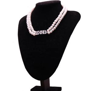 قلادة لؤلؤ نسائية متعددة الطبقات بتصميم أنيق مع حروف يونانية من مجتمع زيتا فاي بيتا - Product Image 6