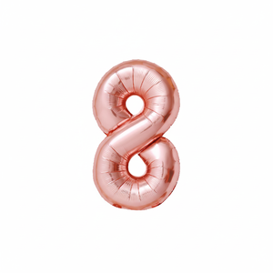 Palloncino Numero 8 in Mylar Oro Rosa da 32 Pollici, Marca Peiyong Modello 52203 per Celebrazioni ed Eventi - Product Image 2