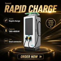 Chargeur rapide pour véhicules électriques SCU EVMS 360/480 kW DC, 250 A CCS2, station de recharge pour véhicules électriques commerciale extérieure à montage au sol