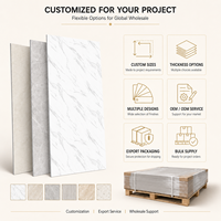 Panneau en marbre UV, aspect marbre brillant et dimensions personnalisées pour les projets de décoration et de construction, fabricant direct