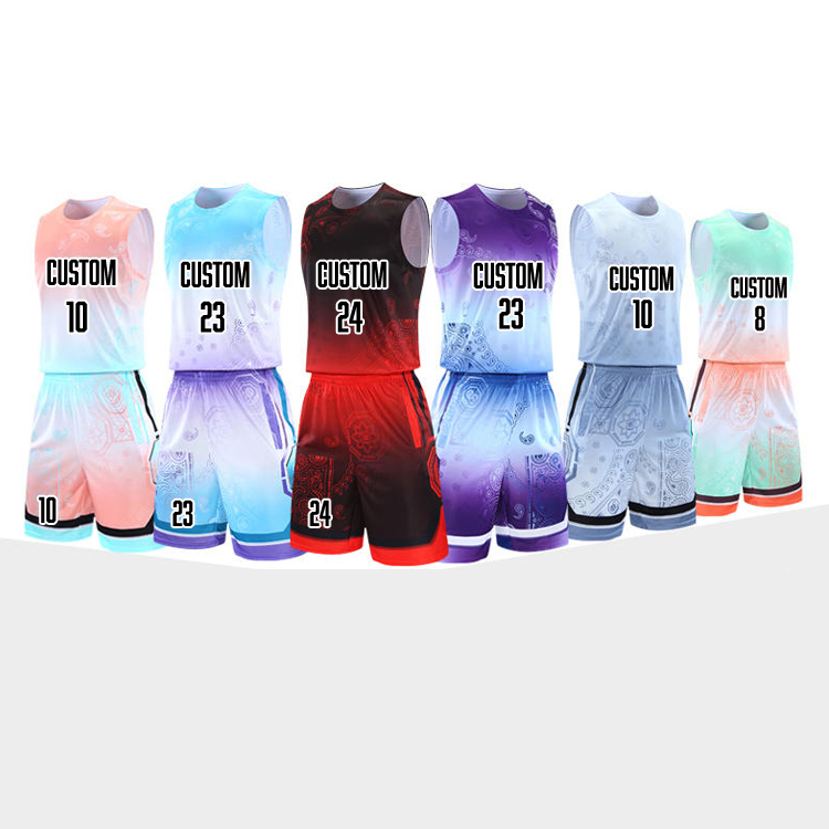 Personalize sua própria roupa de basquete com nome, número e logotipo da equipe, uniforme de basquete com impressão completa sublimada, camisa de basquete