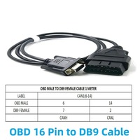 Cable OBD de Cobre y PVC YouLong de 12V 24V, 100CM, Adaptador Macho-Hembra de 16 Pines, Cable de Puerto Serie VGA de 9 Pines, Clasificación IP67, 250V