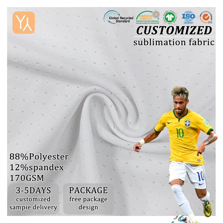 Quick Dry Sublimation MILENIUM Knitted Fabric 170GSM 88%P 12%SP for Football Jersey Blanks