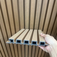 Panel Dinding Cladding WPC Luar Ruangan, Papan Siding 3D Embossed Komposit Kayu Plastik Dekoratif