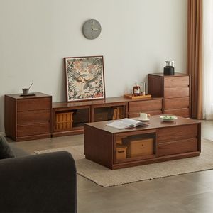 TV Cabinet Solid Wood Living Room Storage Unit Modern Chinese Style Home Furniture DY256655 - Product Image 2