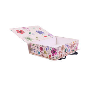 Grande boîte cadeau en carton pliable de luxe stratification mate recyclée UV brillante logo personnalisé matériaux en relief cordon élastique fabriqué - Product Image 5