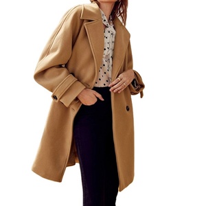 Moda personalizada excelente calidad cómodo señoras doble botón manga raglán abrigo - Product Image 1