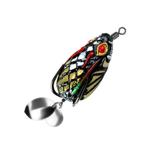 Leurre souple artificiel de style thaïlandais modifié, grenouille à double lame 4cm/5.8G, longue portée <span class=keywords><strong>pour</strong></span> <span class=keywords><strong>la</strong></span> capture de grenouilles noires - Product Image 6