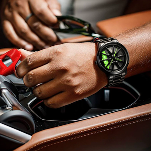 นาฬิกาข้อมือผู้ชายลายล้อรถ นาฬิกาสปอร์ตกันน้ำ นาฬิกาควอตซ์ลายขอบล้อรถยนต์ Relogio - Product Image 3