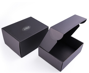 Matte Black Corrugated Shipping Boxes For Underwear Box Eco Friendly Custom Logo Print Black Mailer Box