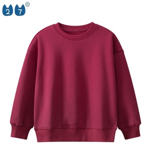 Jersey de cuello redondo para niños y niñas, ropa larga para bebés, sudadera de color sólido - Product Image 3