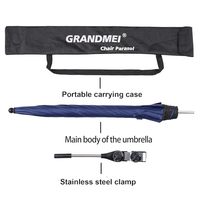 Parapluie de chaise avec pince universelle, 46 pouces UPF 50 + Clip sur Parasol pour chaise de patio Chaises de plage Fauteuils roulants Voiturettes de golf