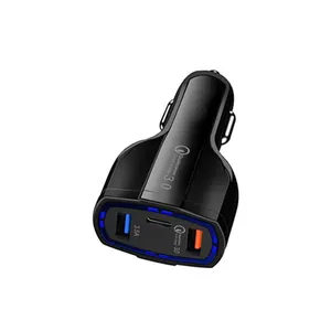 Best Sellers Product QC3.0 Type C PD Car Charger 3 in 1 USB Charger 7A Smart Fast Charging Phone Car Adapter