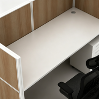 Poste de travail modulaire moderne avec cloison de bureau, bureau individuel avec meuble mobile, cadre en aluminium et panneau en bois