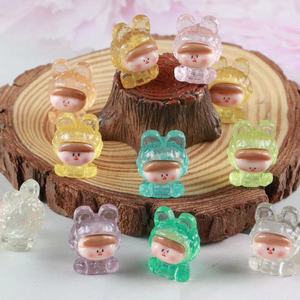 ของตกแต่งเรซิ่นรูปกระต่าย 3 มิติ สีแดงสด ขนาดเล็ก เรืองแสงในที่มืด ของเล่นตั้งโต๊ะ DIY ของขวัญสำหรับเด็ก อุปกรณ์งานฝีมือพลาสติก - Product Image 4