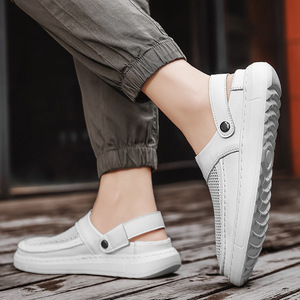 2026 Summer New Men's Shoes Breathable Mesh <b>Clogs</b> 2-in-1 Casual Driving Sandals for Men - Product Image 3