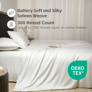 ชุดเครื่องนอน Lyocell ไม้ไผ่ออร์แกนิก100% เป็นมิตรกับสิ่งแวดล้อมแผ่นไม้ไผ่ออร์แกนิก4ชิ้น & ชุดเครื่องนอนให้ความเย็น - Product Image 2