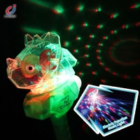 Chengji allume des baguettes de dinosaure en plastique Transparent engrenage rotatif fonction sonore allumer jouet baguettes clignotantes avec bâton pour les enfants