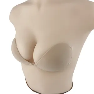 Sujetador invisible sin tirantes para mujer, sujetador autoadhesivo de silicona Push Up, sujetador reutilizable adhesivo