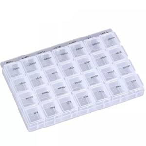 Chất lượng cao Mini nhựa 1 tháng Pill <span class=keywords><strong>Box</strong></span> mới nhất thiết kế hiện đại hình chữ nhật hộp thuốc có thể tháo rời chức năng INJ - Product Image 5