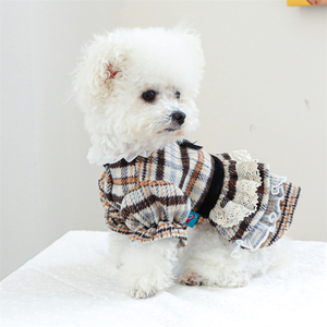 סתיו חורף אופנה אופנה צווארון גבוה woolen שמלת שנה חדשה עבור צ 'יוואווה ובנות בגדים חום לחתולים - Product Image 2