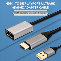 Adaptateur USB mâle vers Displayport femelle, convertisseur 4k vers HDMI, Dp 4k 60hz, pour Pc, ordinateur portable, Hd projecteur